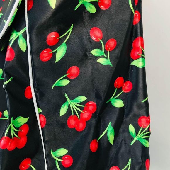 Large Rolling Shopping Tote Bag on Wheels Cherry Theme - Picture 12 of 14